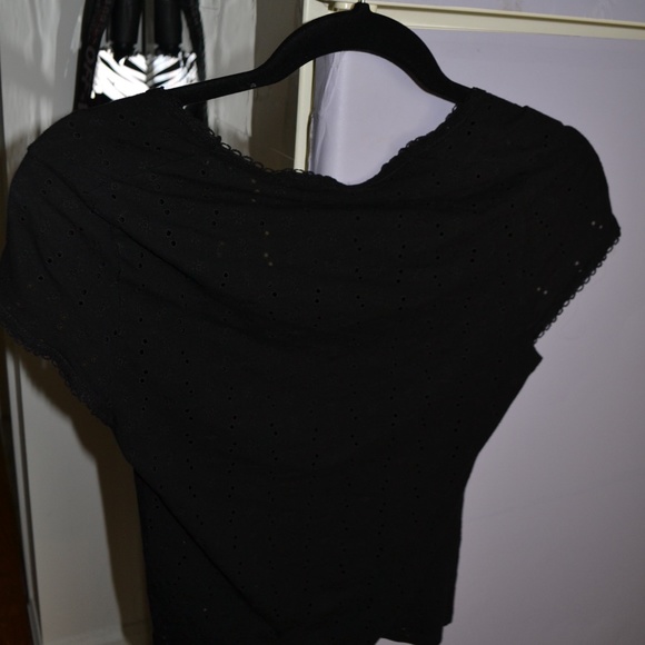Joseph Black Casual Top Eyelets Size 3 minimalist - Picture 9 of 14